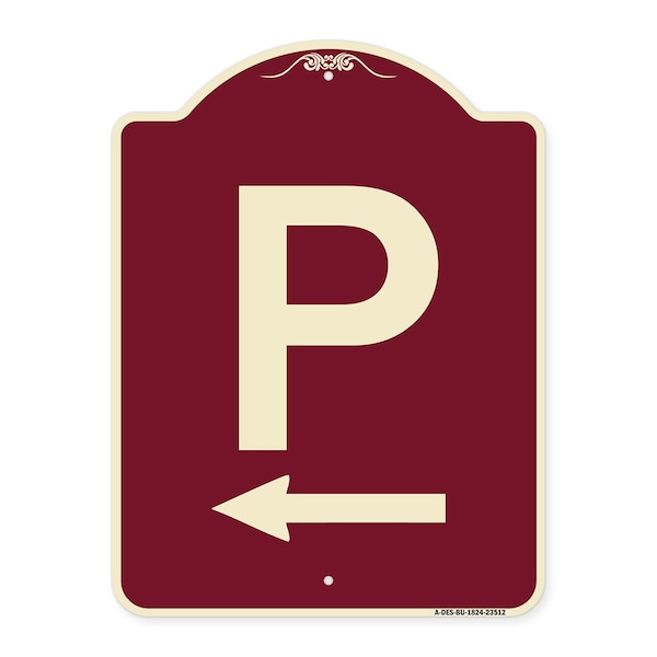 P Symbol With Left Arrow Heavy-Gauge Aluminum Architectural Sign, 24" x 18", BU-1824-23512